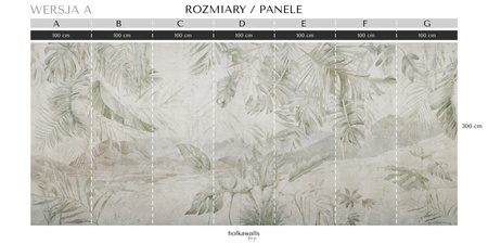Tapeta winylowa struktura płótna tropikalne liście zielona - KAMARA color (landscape)