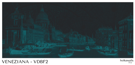 Tapeta winylowa struktura płótna wenecja - VENEZIANA ventaglio (blue)