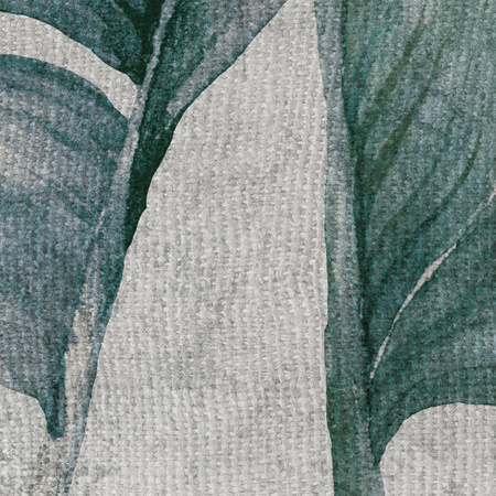 Tapeta winylowa struktura płótna liście tropikalne - GIANNI Simple (turquoise)