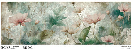 Tapeta winylowa struktura płótna kwiaty kolorowa dekoracyjna - SCARLETT damask (color)