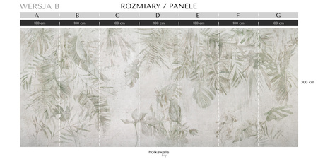 Tapeta winylowa struktura płótna liście tropikalne zielona - KAMARA color (rustic)