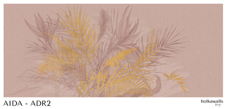 Tapeta winylowa struktura płótna liście różowa - AIDA (rosa)