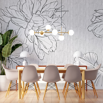 Tapeta winylowa struktura płótna kwiaty kropki biała - WHAT'S THE POINT white (stripes)