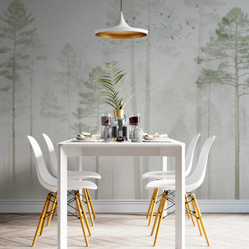 Tapeta winylowa struktura płótna las zielony - NORWOOD (color)