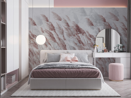 Tapeta winylowa struktura płótna trawy różowa - ZEPHYR rosa