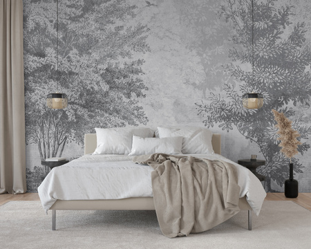 Tapeta winylowa struktura płótna las szara - KENSINGTON (gray)