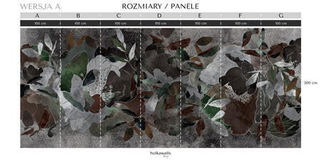 Tapeta winylowa struktura płótna kwiaty brązowa - SECRETO dark
