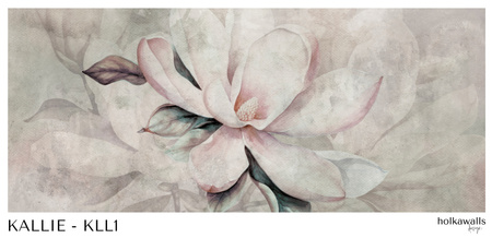 Tapeta winylowa struktura płótna kwiat magnolia - KALLIE pure
