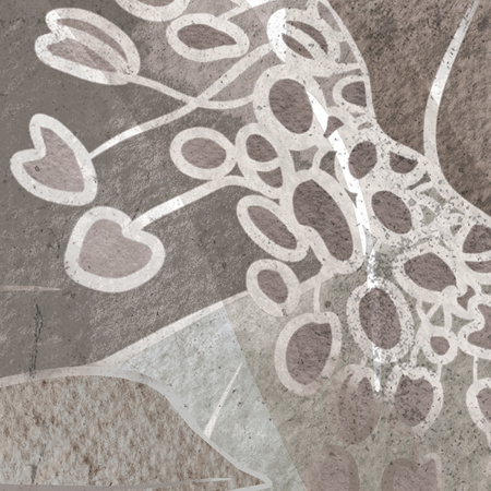 Tapeta winylowa struktura płótna kwiaty beżowa - SECRETO beige