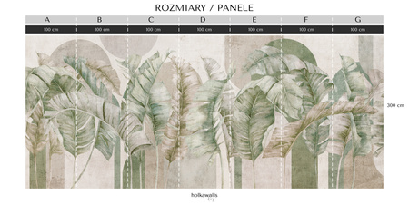 Tapeta winylowa struktura płótna liście tropikalne - GIANNI Arch (green)
