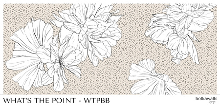 Tapeta winylowa struktura płótna kwiaty kropki beżowa - WHAT'S THE POINT beige (polka dots)