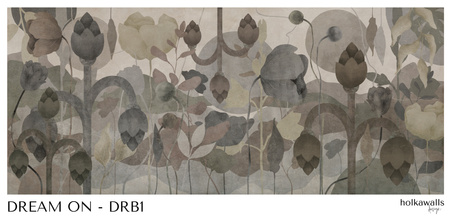 Tapeta winylowa struktura płótna roślinna beżowa - DREAM ON big