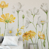 Tapeta winylowa struktura płótna kwiaty żółte łąka - AUDREY yellow (simple)