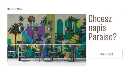 Tapeta winylowa struktura płótna tropikalna architektura kolorowa - OASIS blue