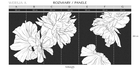 Tapeta winylowa struktura płótna kwiaty kropki czarno-biała - WHAT'S THE POINT black (polka dots)