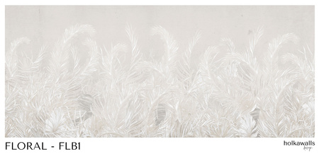 Tapeta winylowa struktura płótna liście tropikalne beżowa - FLORAL beige