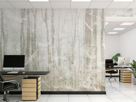 Tapeta winylowa struktura płótna las kolorowa - TAKE A BREATH dragonfly (color)