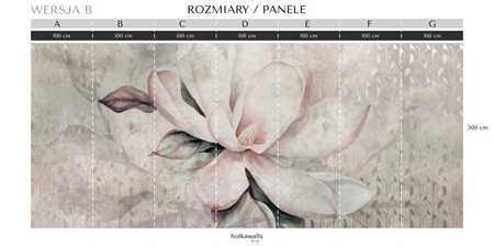 Tapeta winylowa struktura płótna kwiat magnolia - KALLIE decor