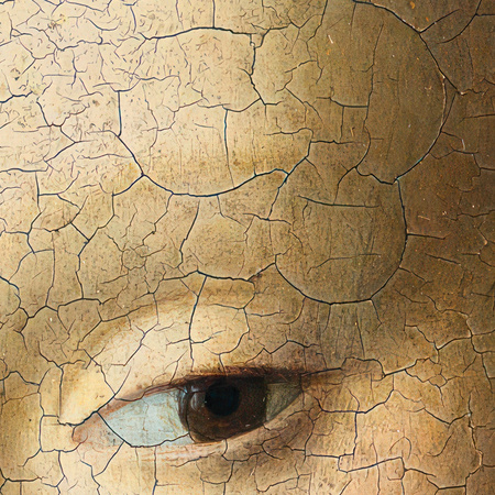 Tapeta winylowa struktura płótna malarstwo księżyc - GIRL WITH BUTTERFLIES (moon)