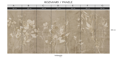 Tapeta winylowa struktura płótna gałązki i liście beżowa - TAMAMI (champagne)