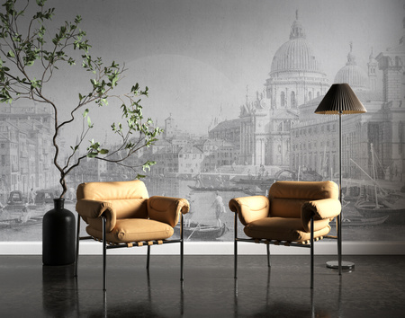 Tapeta winylowa struktura płótna wenecja - VENEZIANA sole (gray)