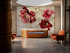 Tapeta winylowa struktura płótna kwiaty peonie czerwona - MEMORY LANE red (decor)
