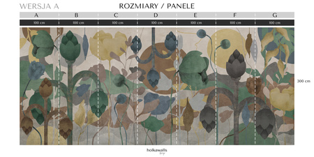 Tapeta winylowa struktura płótna roślinna kolorowa - DREAM ON in color