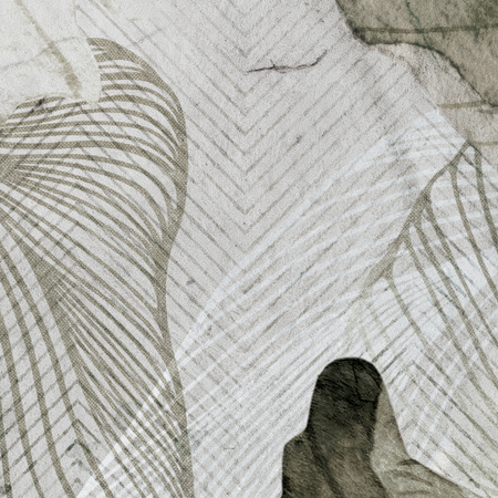 Tapeta winylowa struktura płótna kwiaty peonie szara - MEMORY LANE khaki (pure)