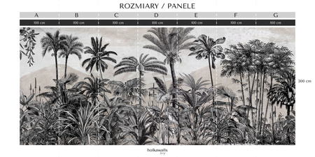 Tapeta winylowa struktura płótna palmy tropikalna beżowa TROPICAL FOREST beige