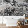 Tapeta winylowa struktura płótna palmy tropikalna beżowa TROPICAL FOREST beige