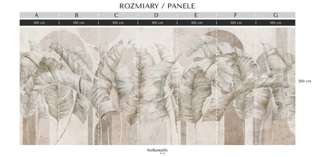 Tapeta winylowa struktura płótna liście tropikalne - GIANNI Arch (beige)