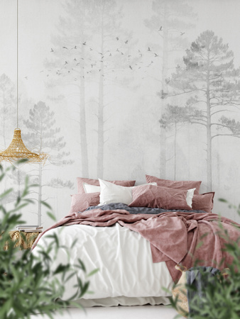 Tapeta winylowa struktura płótna las szara - NORWOOD (gray)