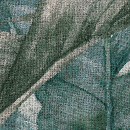 Tapeta winylowa struktura płótna liście tropikalne - GIANNI Arch (turquoise)