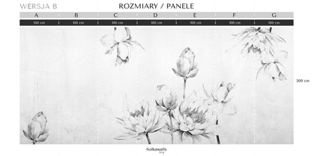 Tapeta winylowa struktura płótna kwiaty lilie szara - LILY'S DREAM pure (black lilies)