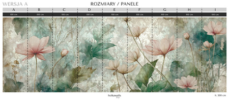 Tapeta winylowa struktura płótna kwiaty kolorowa dekoracyjna - SCARLETT damask (color)