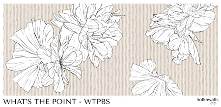 Tapeta winylowa struktura płótna kwiaty kropki beżowa - WHAT'S THE POINT beige (stripes)