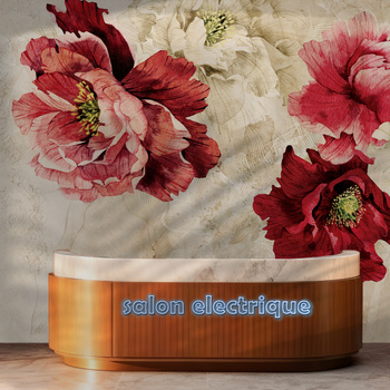 Tapeta winylowa struktura płótna kwiaty peonie czerwona - MEMORY LANE red (decor)