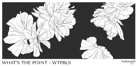 Tapeta winylowa struktura płótna kwiaty kropki czarno-biała - WHAT'S THE POINT black (stripes)