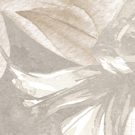 Tapeta winylowa struktura płótna kwiaty peonie rybki beżowa - NAYLA beige (underwater)