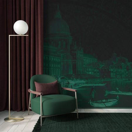 Tapeta winylowa struktura płótna wenecja - VENEZIANA ventaglio (green)