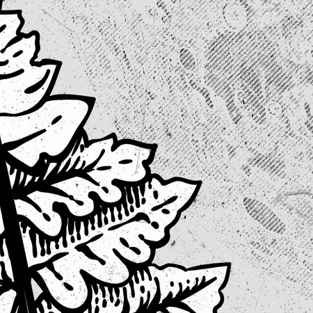 Tapeta winylowa struktura płótna liście paproci księzyc - OVER THE MOON white