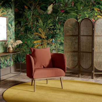 Tapeta winylowa struktura płótna liście dżungla tropikalna zielona - ONE DAY IN EDEN green (fauna)