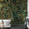 Tapeta winylowa struktura płótna liście dżungla tropikalna zielona - ONE DAY IN EDEN olive (flora)