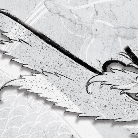 Tapeta winylowa struktura płótna smok czarno-biała - DRAGO gray