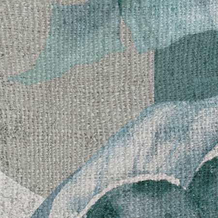 Tapeta winylowa struktura płótna liście tropikalne - GIANNI Arch (turquoise)