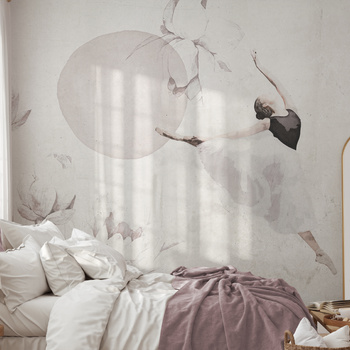 Tapeta winylowa struktura płótna kwiaty lilie baletnica różowa - LILY'S DREAM ballerina (pink llily)