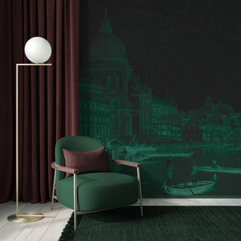 Tapeta winylowa struktura płótna wenecja - VENEZIANA ventaglio (green)