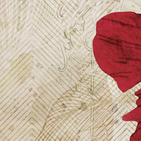 Tapeta winylowa struktura płótna kwiaty peonie czerwona - MEMORY LANE red (decor)