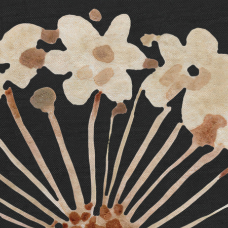 Tapeta winylowa struktura płótna kolorowa kwiatowa łąka czarne tło - DARCY dark (only flowers)