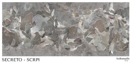 Tapeta winylowa struktura płótna kwiaty beżowa - SECRETO beige